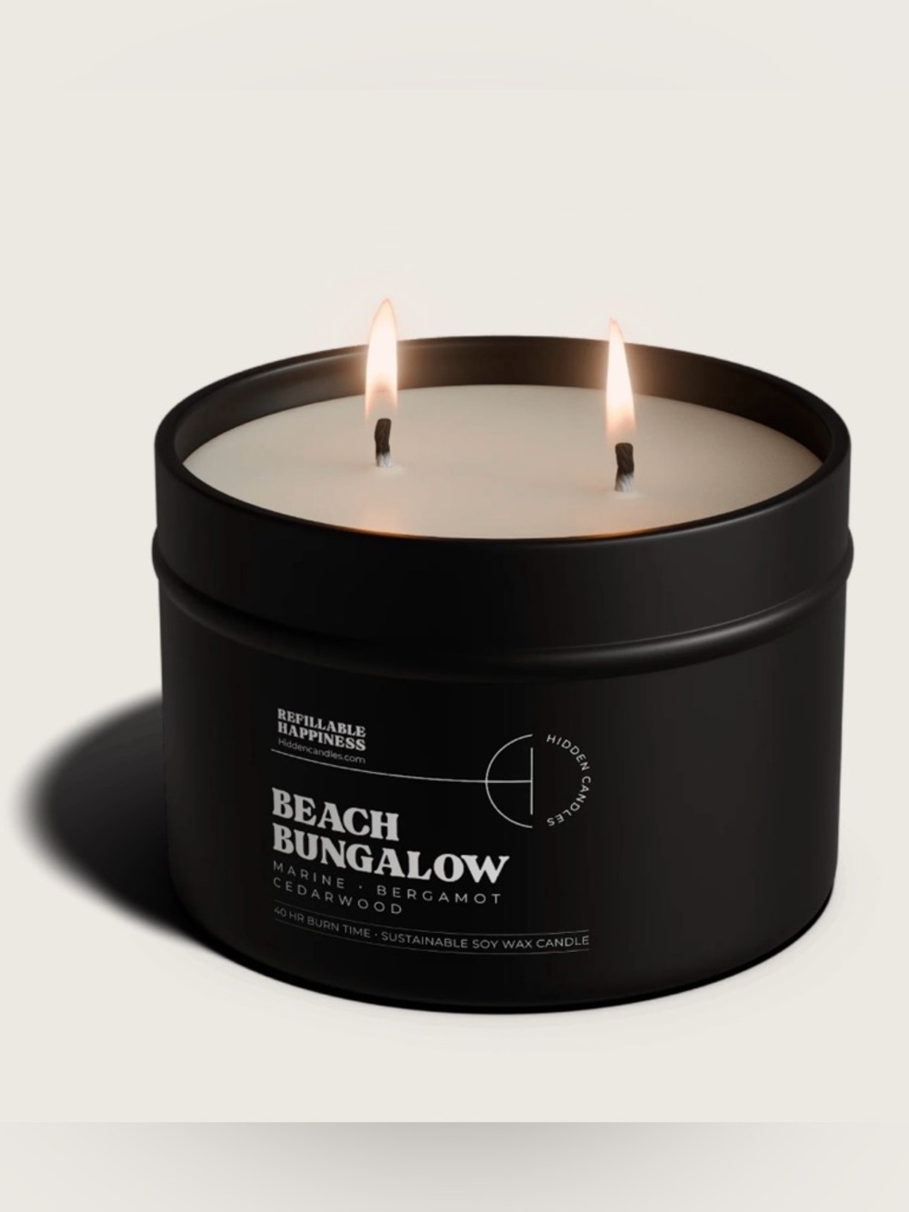 NEW Hidden Candles BEACH BUNGALOW 10.6 OZ – MARINE AIR, DRIFTWOOD & WHITE TEA